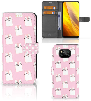 B2Ctelecom GSM Hoesje Xiaomi Poco X3 Bookcase Valentijn Cadeaus Sleeping Cats