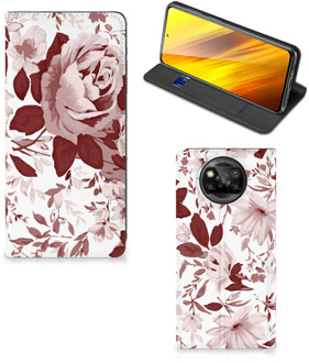 B2Ctelecom GSM Hoesje Xiaomi Poco X3 Bookcase Watercolor Flowers