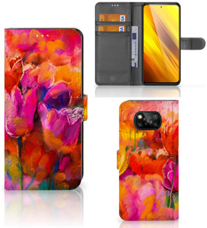 B2Ctelecom GSM Hoesje Xiaomi Poco X3 Cover met Tekst Tulips