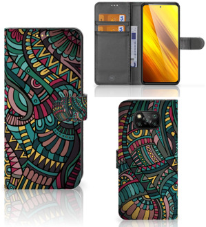 B2Ctelecom GSM Hoesje Xiaomi Poco X3 Flip Case Aztec