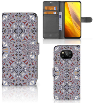 B2Ctelecom GSM Hoesje Xiaomi Poco X3 Flipcover Flower Tiles