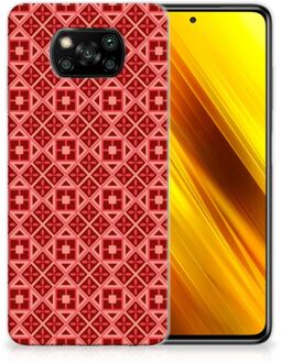 B2Ctelecom GSM Hoesje Xiaomi Poco X3 Hoesje met Tekst Batik Red