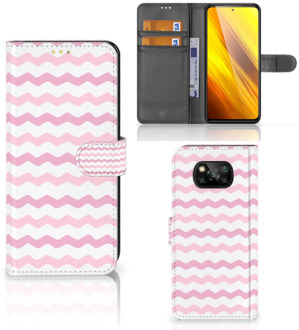 B2Ctelecom GSM Hoesje Xiaomi Poco X3 Hoesje ontwerpen Waves Roze