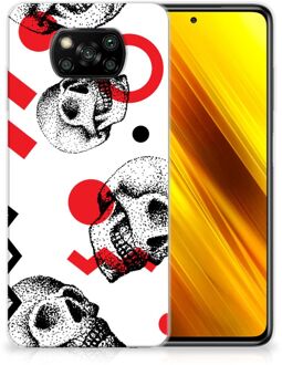 B2Ctelecom GSM Hoesje Xiaomi Poco X3 TPU Bumper Skull Red