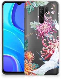 B2Ctelecom GSM Hoesje Xiaomi Redmi 9 Smartphonehoesje Customize Bird Flowers