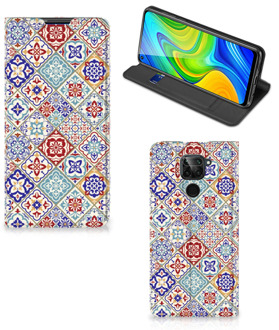 B2Ctelecom GSM Hoesje Xiaomi Redmi Note 9 Book Case met foto Tegels Kleur