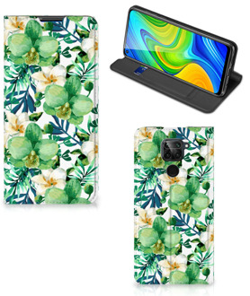 B2Ctelecom GSM Hoesje Xiaomi Redmi Note 9 Bookcase Cover Orchidee Groen