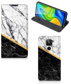 B2Ctelecom GSM Hoesje Xiaomi Redmi Note 9 Mobiel Case Marble White Black