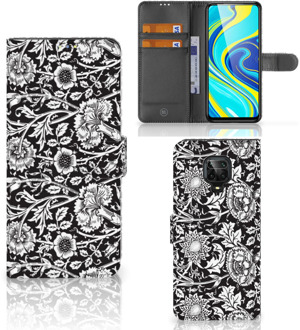 B2Ctelecom GSM Hoesje Xiaomi Redmi Note 9 Pro | Note 9S Beschermhoes Black Flowers