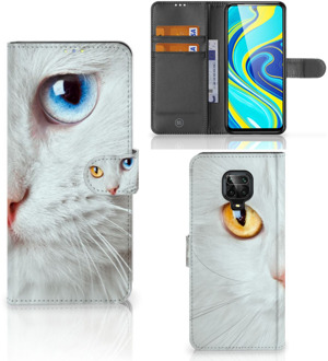 B2Ctelecom GSM Hoesje Xiaomi Redmi Note 9 Pro | Note 9S Bookcover Case Witte Kat