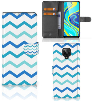 B2Ctelecom GSM Hoesje Xiaomi Redmi Note 9 Pro | Note 9S Foto hoesje Zigzag Blauw