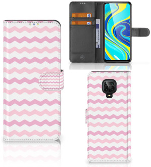 B2Ctelecom GSM Hoesje Xiaomi Redmi Note 9 Pro | Note 9S Hoesje ontwerpen Waves Roze