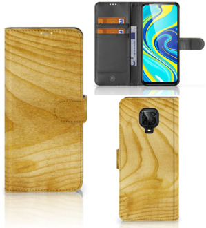 B2Ctelecom GSM Hoesje Xiaomi Redmi Note 9 Pro | Note 9S Wallet Book Case Licht Hout