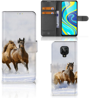 B2Ctelecom GSM Hoesje Xiaomi Redmi Note 9 Pro | Note 9S Wallet Book Case Paarden