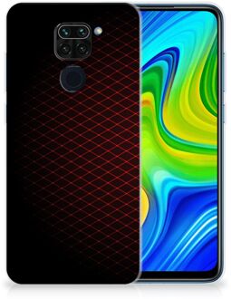 B2Ctelecom GSM Hoesje Xiaomi Redmi Note9 Backcase TPU Siliconen Hoesje Geruit Rood