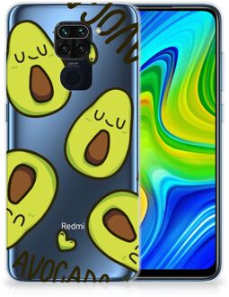 B2Ctelecom GSM Hoesje Xiaomi Redmi Note9 Backcase TPU Siliconen Hoesje Transparant Avocado Singing