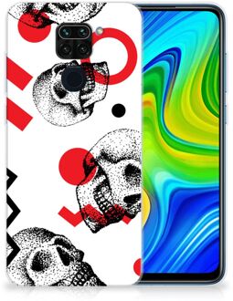 B2Ctelecom GSM Hoesje Xiaomi Redmi Note9 TPU Bumper Skull Red