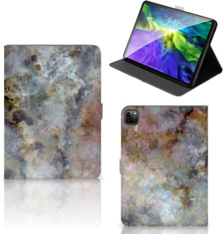 B2Ctelecom Hippe Hoes iPad Pro 11 (2020) Hoesje met Magneetsluiting Design Marmer Grijs