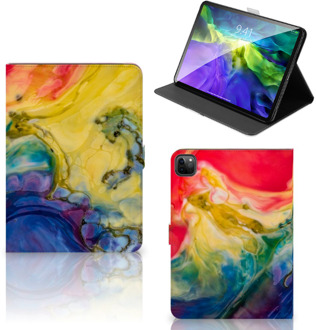 B2Ctelecom Hippe Hoesje iPad Pro 11 (2020) Cover met Magneetsluiting Watercolor Dark