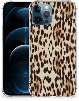 B2Ctelecom Hippe Hoesje iPhone 12 | 12 Pro Smartphone hoesje met doorzichtige rand Leopard