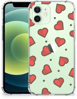 B2Ctelecom Hippe Hoesje iPhone 12 Mini Smartphone hoesje met doorzichtige rand Hearts