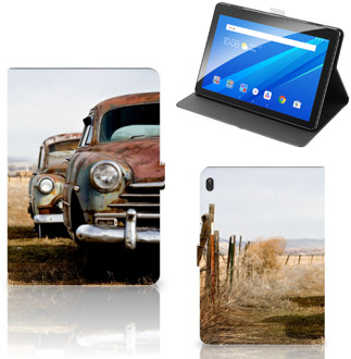 B2Ctelecom Hippe Hoesje Lenovo Tab E10 Tablet Hoes met Standaard Vintage Auto