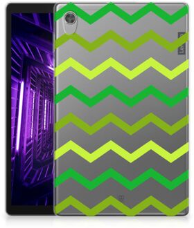 B2Ctelecom Hippe Hoesje Lenovo Tab M10 HD (2de generatie) Backcase Ontwerpen Zigzag Groen met doorzichte zijkanten