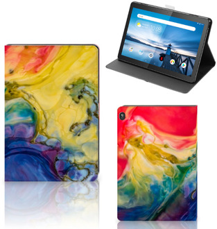 B2Ctelecom Hippe Hoesje Lenovo Tablet M10 Cover met Magneetsluiting Watercolor Dark