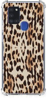 B2Ctelecom Hippe Hoesje Samsung Galaxy A21s Smartphone hoesje met doorzichtige rand Leopard