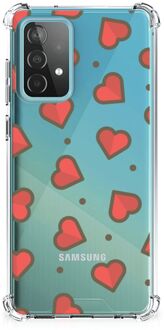 B2Ctelecom Hippe Hoesje Samsung Galaxy A52 4G/5G Smartphone hoesje met doorzichtige rand Hearts