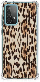 B2Ctelecom Hippe Hoesje Samsung Galaxy A52 4G/5G Smartphone hoesje met doorzichtige rand Leopard