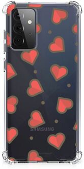 B2Ctelecom Hippe Hoesje Samsung Galaxy A72 4G/5G Smartphone hoesje met doorzichtige rand Hearts