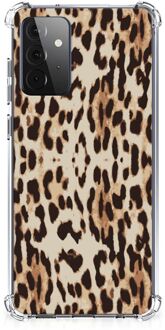 B2Ctelecom Hippe Hoesje Samsung Galaxy A72 4G/5G Smartphone hoesje met doorzichtige rand Leopard