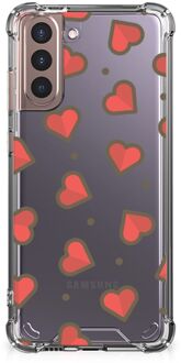 B2Ctelecom Hippe Hoesje Samsung Galaxy S21 Plus Smartphone hoesje met doorzichtige rand Hearts