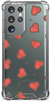 B2Ctelecom Hippe Hoesje Samsung Galaxy S21 Ultra Smartphone hoesje met doorzichtige rand Hearts