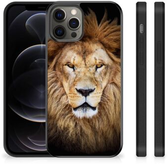 B2Ctelecom Hippe Hoesjes Customize Super als Vaderdag Cadeau iPhone 12 Pro Max Telefoonhoesje met Zwarte rand Leeuw