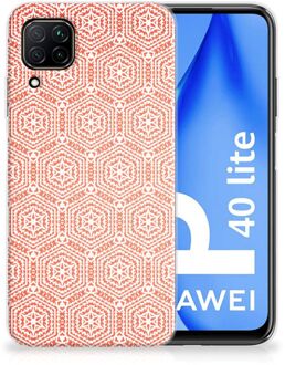 B2Ctelecom Hippe Hoesjes Huawei P40 Lite Telefoon Hoesje Pattern Orange