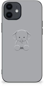 B2Ctelecom Hippe Hoesjes iPhone 12 Pro | 12 (6.1") Telefoonhoesje met Zwarte rand Baby Olifant