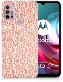 B2Ctelecom Hippe Hoesjes Motorola Moto G30 | G10 Telefoon Hoesje Pattern Orange