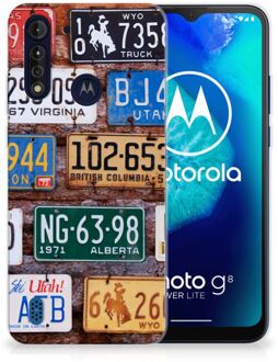 B2Ctelecom Hippe Hoesjes Motorola Moto G8 Power Lite Telefoon Hoesje Kentekenplaten