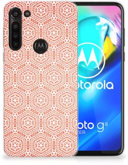 B2Ctelecom Hippe Hoesjes Motorola Moto G8 Power Telefoon Hoesje Pattern Orange