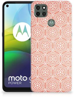 B2Ctelecom Hippe Hoesjes Motorola Moto G9 Power Telefoon Hoesje Pattern Orange