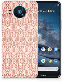 B2Ctelecom Hippe Hoesjes Nokia 8.3 Telefoon Hoesje Pattern Orange