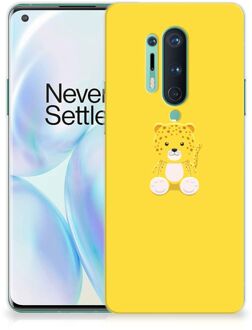 B2Ctelecom Hippe Hoesjes OnePlus 8 Pro Telefoon Hoesje Baby Leopard