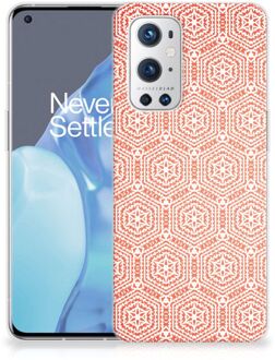 B2Ctelecom Hippe Hoesjes OnePlus 9 Pro Telefoon Hoesje Pattern Orange