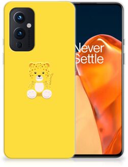 B2Ctelecom Hippe Hoesjes OnePlus 9 Telefoon Hoesje Baby Leopard