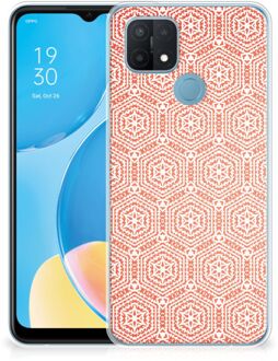 B2Ctelecom Hippe Hoesjes OPPO A15 Telefoon Hoesje Pattern Orange