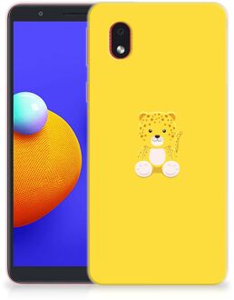 B2Ctelecom Hippe Hoesjes Samsung Galaxy A01 Core Telefoon Hoesje Baby Leopard