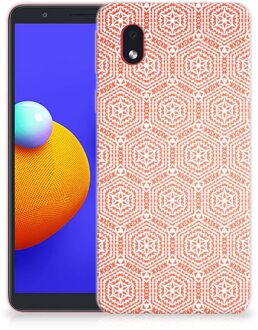 B2Ctelecom Hippe Hoesjes Samsung Galaxy A01 Core Telefoon Hoesje Pattern Orange