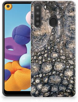 B2Ctelecom Hippe Hoesjes Samsung Galaxy A21 Telefoon Hoesje Krokodillenprint